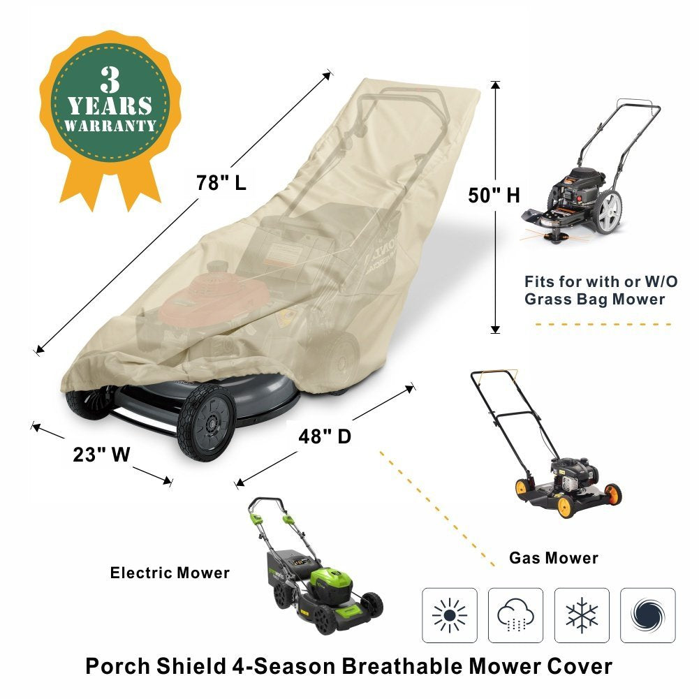 Porch Shield 100% Waterproof Oxford Walk Behind Lawn Mower Cover – EASONE  LLC
