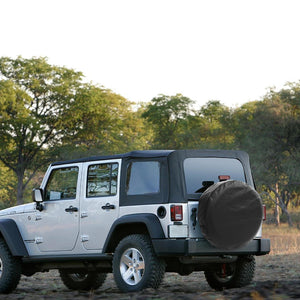 Explore Land Tough Vinyl Spare Tire Cover Universal Fit for Jeep Trailer RV SUV Truck