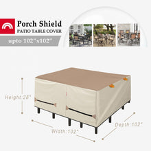 Porch Shield Patio Table Cover - Waterproof Outdoor Dining Table and Chairs Furniture Set Cover Rectangular