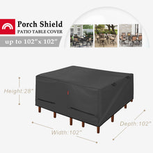 Porch Shield Patio Table Cover - Waterproof Outdoor Dining Table and Chairs Furniture Set Cover Rectangular