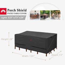 Porch Shield Patio Table Cover - Waterproof Outdoor Dining Table and Chairs Furniture Set Cover Rectangular