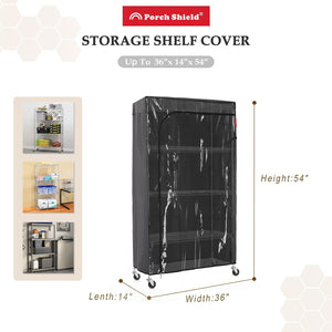 Porch Shield Storage Shelf Cover for Wire Rack - Dustproof Shelving Unit Cover with Front Transparent
