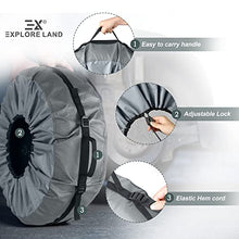 Explore Land Seasonal Tire Cover - Spare Tire Bag with Handle, Heavy Duty Winter Wheel Storage Tote Against Dust and Scratches, 4 Pack