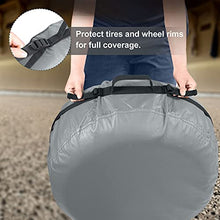 Explore Land Seasonal Tire Cover - Spare Tire Bag with Handle, Heavy Duty Winter Wheel Storage Tote Against Dust and Scratches, 4 Pack