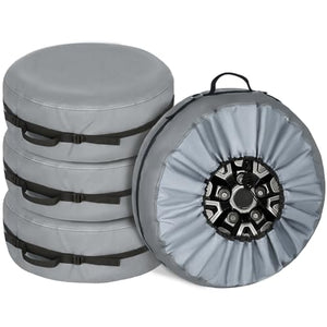 Explore Land Seasonal Tire Cover - Spare Tire Bag with Handle, Heavy Duty Winter Wheel Storage Tote Against Dust and Scratches, 4 Pack