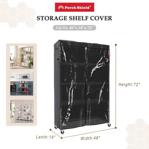 Porch Shield Storage Shelf Cover for Wire Rack - Dustproof Shelving Unit Cover with Front Transparent