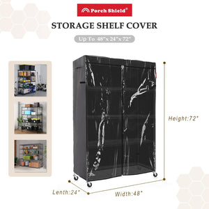 Porch Shield Storage Shelf Cover for Wire Rack - Dustproof Shelving Unit Cover with Front Transparent