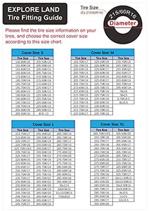 Explore Land Seasonal Tire Cover - Spare Tire Bag with Handle, Heavy Duty Winter Wheel Storage Tote Against Dust and Scratches, 4 Pack