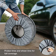 Explore Land Seasonal Tire Cover - Spare Tire Bag with Handle, Heavy Duty Winter Wheel Storage Tote Against Dust and Scratches, 4 Pack