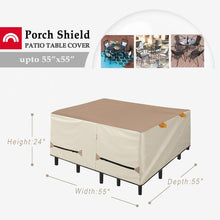 Porch Shield Patio Table Cover - Waterproof Outdoor Dining Table and Chairs Furniture Set Cover Rectangular