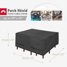 Porch Shield Patio Table Cover - Waterproof Outdoor Dining Table and Chairs Furniture Set Cover Rectangular