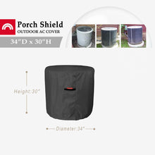 Porch Shield 600D Waterproof Air Conditioner Covers for Outside Units Round AC Cover Black - 34 inch
