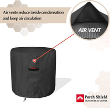 Porch Shield 600D Waterproof Air Conditioner Covers for Outside Units Round AC Cover Black - 34 inch
