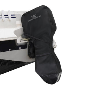 Explore Land Fade Resistant Full Outboard Motor Cover - Waterproof Upgraded Strong 600D Heavy Duty Boat Engine Covers Fit for Motor 30-250 HP, Black