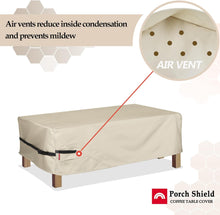 Porch Shield Patio Coffee Table Cover - Waterproof Outdoor Furniture Rectangular Small Table Covers 36 x 22 inch, Beige