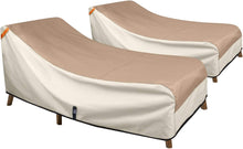 Porch Shield Patio Lounge Chair Cover - Waterproof Outdoor Chaise Lounge Chair Covers 2 Pack - 68W x 30D x 30H inch, Light Tan & Khaki