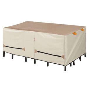 Porch Shield Patio Table Cover - Waterproof Outdoor Dining Table and Chairs Furniture Set Cover Rectangular