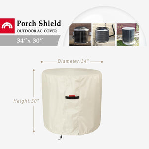 Porch Shield 600D Waterproof Air Conditioner Covers for Outside Units Round AC Cover- 34 inch