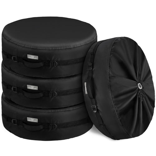 Explore Land Seasonal Tire Cover - Spare Tire Bag with Handle, Heavy Duty Winter Wheel Storage Tote Against Dust and Scratches, 4 Pack