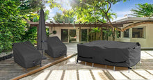 Porch Shield Patio Table Cover - Waterproof Outdoor Dining Table and Chairs Furniture Set Cover Rectangular