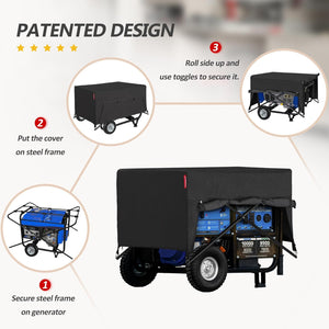 Porch Shield Generator Covers Running - Heavy Duty Waterproof Generator Rain Tent Shelter for 3500w-12000w Black