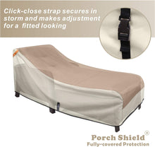 Porch Shield Patio Lounge Chair Cover - Waterproof Outdoor Chaise Lounge Chair Covers 2 Pack - 68W x 30D x 30H inch, Light Tan & Khaki