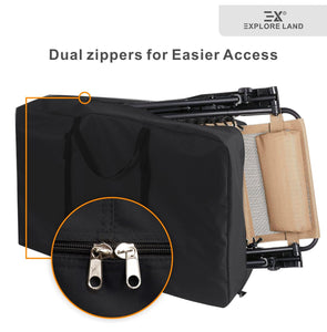 Explore Land Heavy Duty Chair Storage Bag for Folding Longue Zero Gravity Light Weight Transport Folding Rollator Walker (Black)