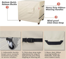 Porch Shield Waterproof Rolling 80-100 Qt Cooler Cart Cover Fits Most Patio Ice Chest Party Cooler (Light Tan, 40"L x 20"W x 32"H)