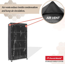 Porch Shield Storage Shelf Cover for Wire Rack - Dustproof Shelving Unit Cover with Front Transparent 36" x 18" x 72" Grey