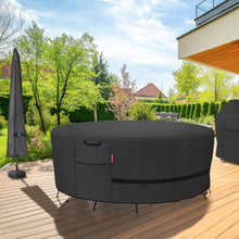 Porch Shield Round Patio Furniture Cover - Waterproof 600D Heavy Duty Outdoor Table and Chairs Cover 62 inch, Black