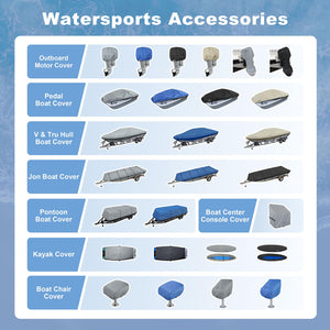 Explore Land Fade Resistant Full Outboard Motor Cover - Waterproof Upgraded Strong 600D Heavy Duty Boat Engine Covers Fit for Motor 30-250 HP, Black