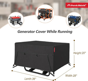 Porch Shield Generator Covers Running - Heavy Duty Waterproof Generator Rain Tent Shelter for 3500w-12000w Black