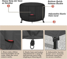 Porch Shield Fire Pit Cover - Waterproof 600D Heavy Duty Fade Resistant Round Patio Fire Bowl Cover Black - 32 inch