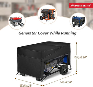 Porch Shield Generator Covers Running - Heavy Duty Waterproof Generator Rain Enclosure Tent Tarpaulin Shelter for 3500w-12000w Black（Upgrade）
