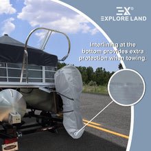 Explore Land Fade Resistant Full Outboard Motor Cover - Waterproof Upgraded Strong 600D Heavy Duty Boat Engine Covers Fit for Motor 30-250 HP, Black