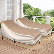 Porch Shield Patio Lounge Chair Cover - Waterproof Outdoor Chaise Lounge Chair Covers 2 Pack - 68W x 30D x 30H inch, Light Tan & Khaki