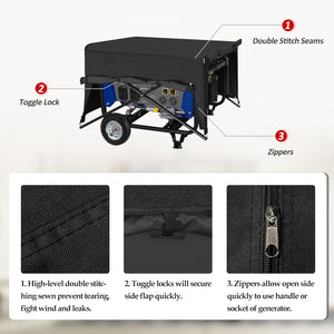 Porch Shield Generator Covers Running - Heavy Duty Waterproof Generator Rain Tent Shelter for 3500w-12000w Black