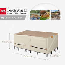 Porch Shield Patio Table Cover - Waterproof Outdoor Dining Table and Chairs Furniture Set Cover Rectangular