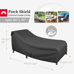 Porch Shield Patio Lounge Chair Cover - Waterproof Outdoor Chaise Lounge Chair Covers