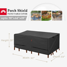 Porch Shield Patio Table Cover - Waterproof Outdoor Dining Table and Chairs Furniture Set Cover Rectangular