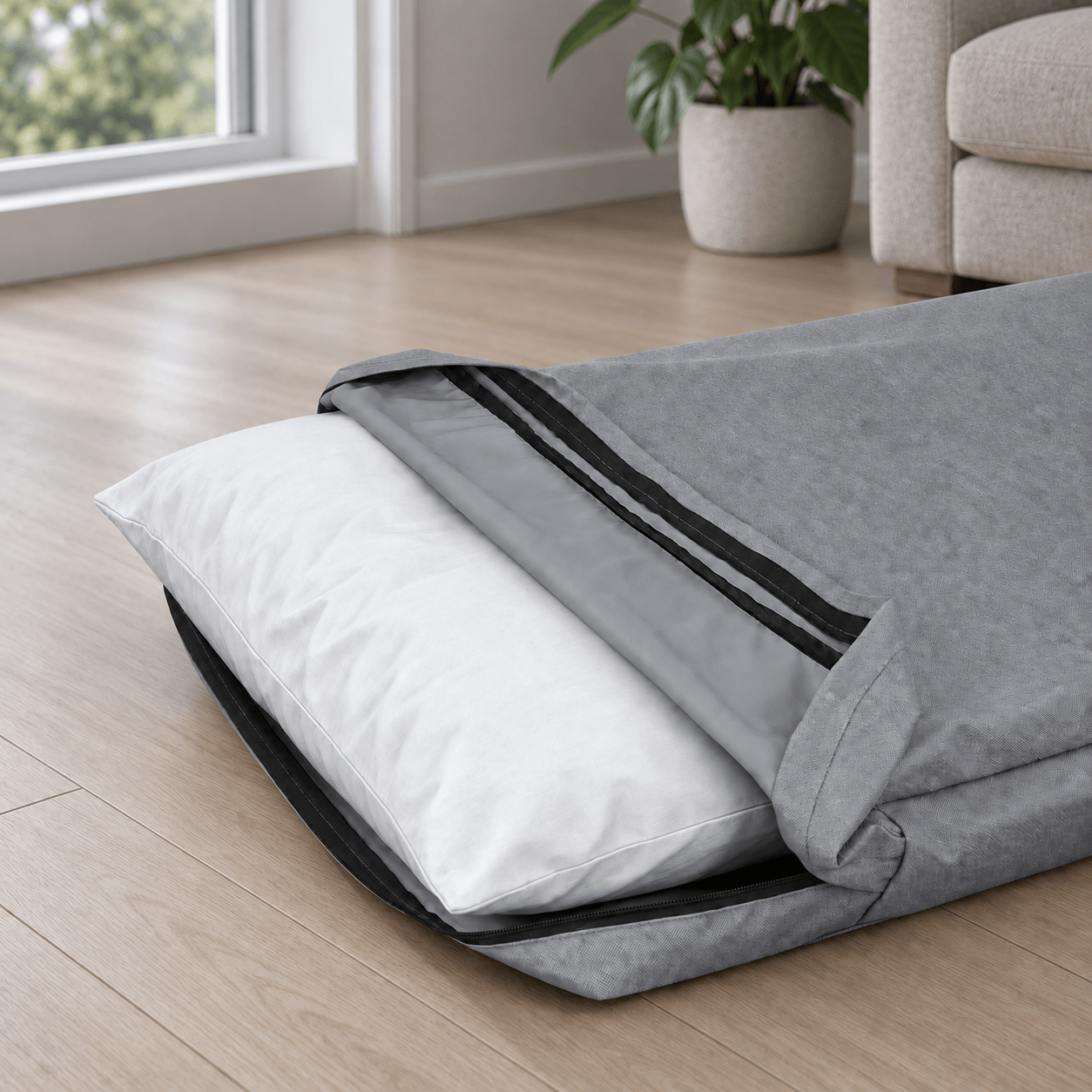 Canvas - Dog Bed Cover Grey 34”Lx22”Wx3.5”H - Explore Land