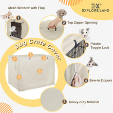 Dog Crate Cover 24.0"L x 18.0"W x 20.0"H Tan - Explore Land