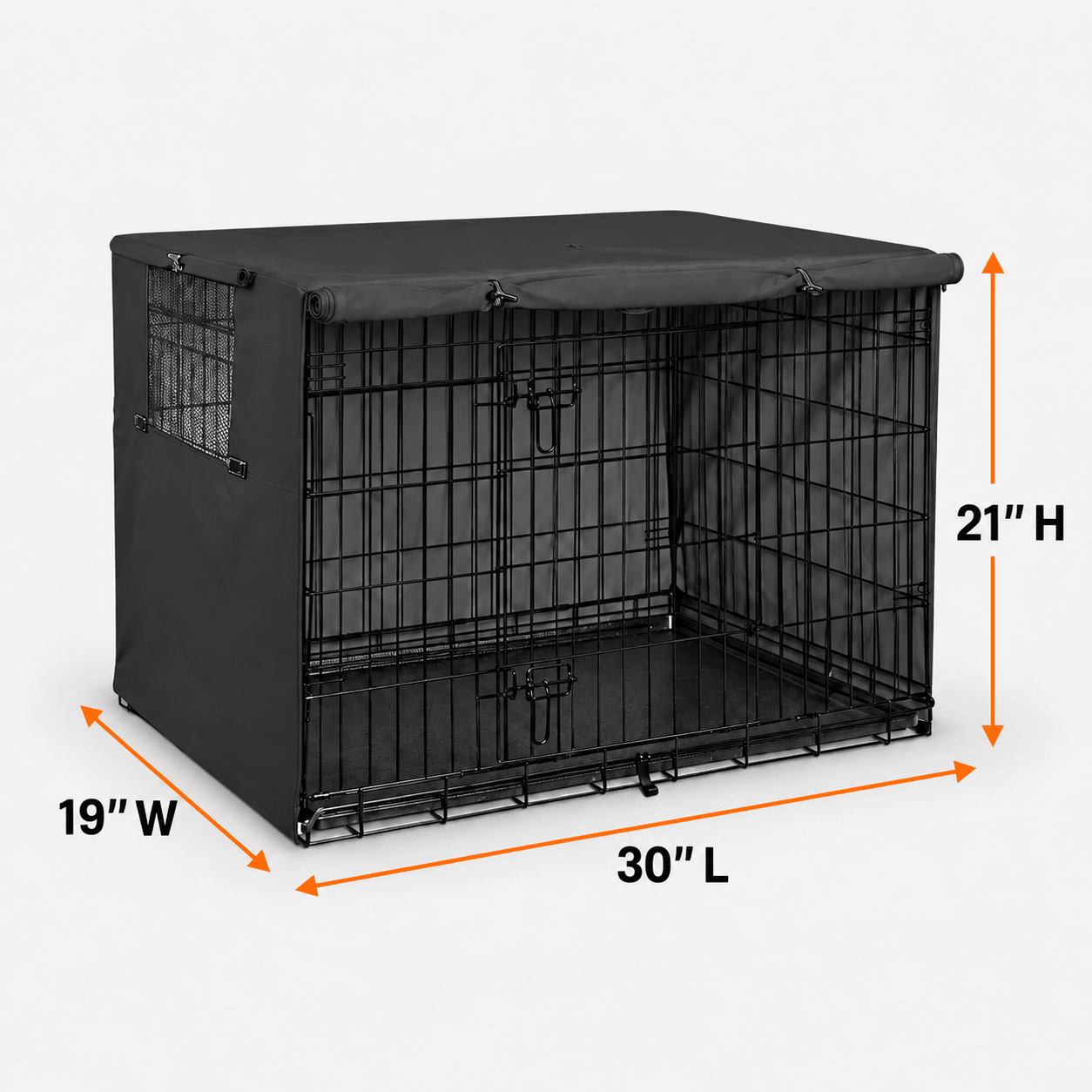 Dog Crate Cover Black 30.0"L x 19.0"W x 21.0"H - Explore Land