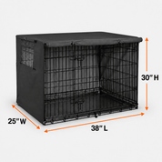 Dog Crate Cover Black 38.0"L x25.0"W x 30.0"H - Explore Land