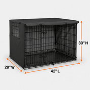 Dog Crate Cover Black 42.0"L x 28.0"W x 30.0"H - Explore Land