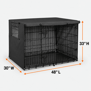 Dog Crate Cover Black 48.0"L x 30.0"W x 33.0"H - Explore Land