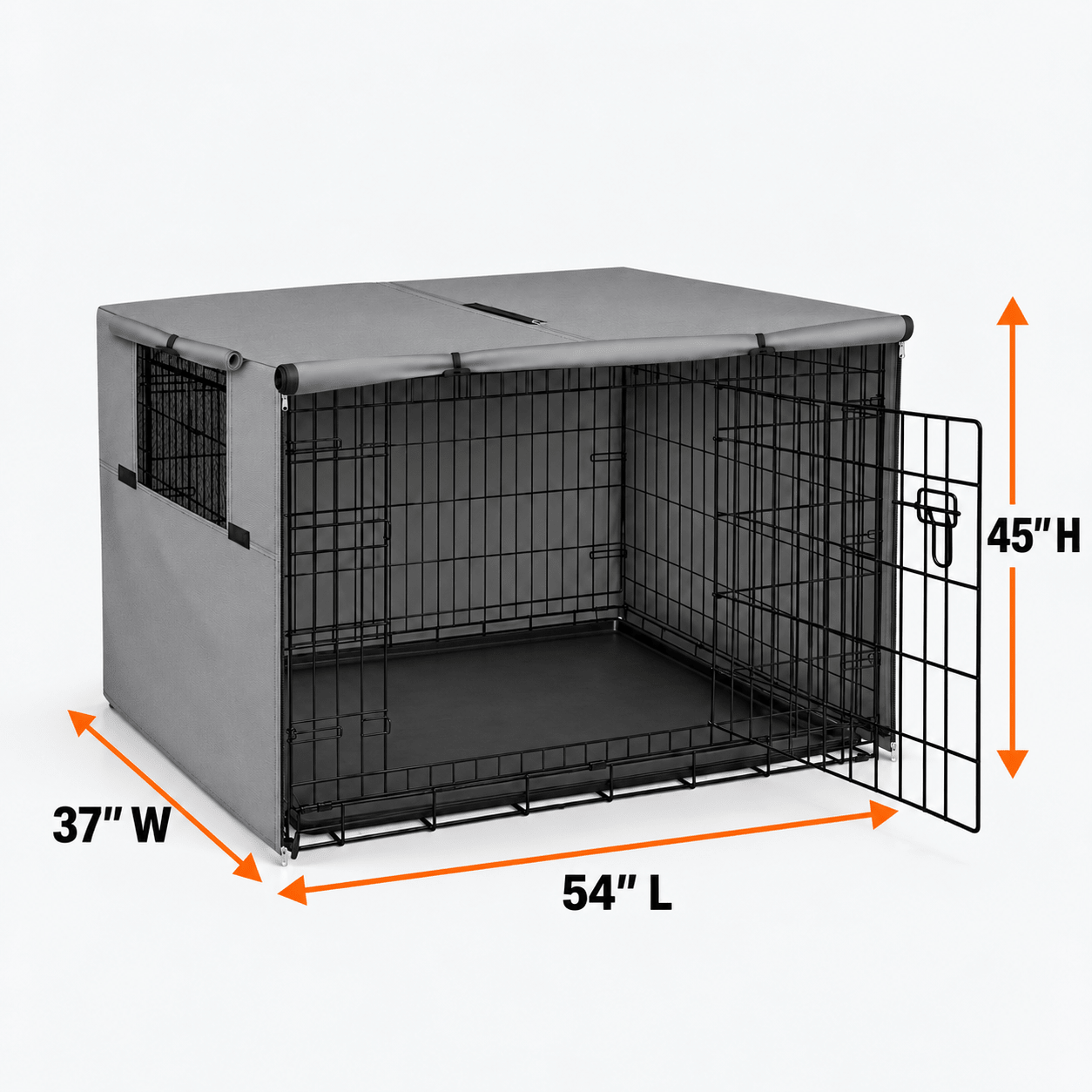 Dog Crate Cover Grey 54.0"L x 37.0"W x 45.0"H - Explore Land