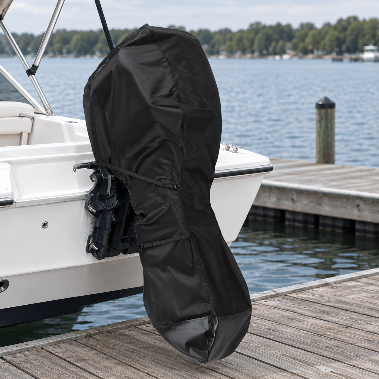 Full Outboard Motor Cover Black 100-150 HP - Explore Land