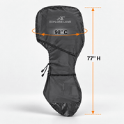 Full Outboard Motor Cover Black 100-150 HP - Explore Land