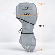 Full Outboard Motor Cover Grey 100-150 HP - Explore Land